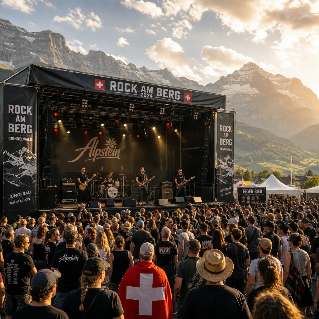 Schweizer Band bei einem Openair-Festival